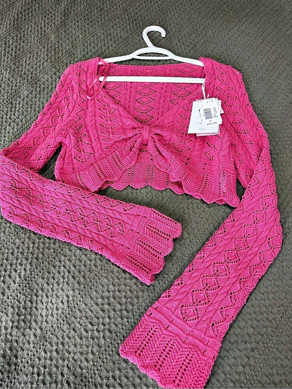Pink Open Front Cropped Cardigan NWT